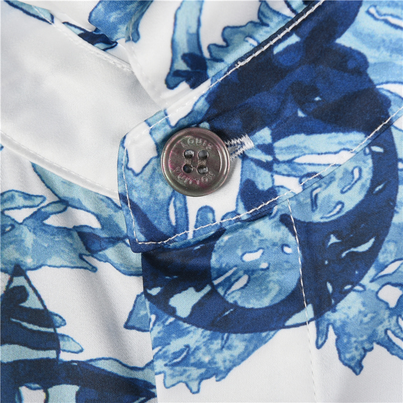 Camisa Louis Vuitton de Manga Curta – Estampa Floral Botânica