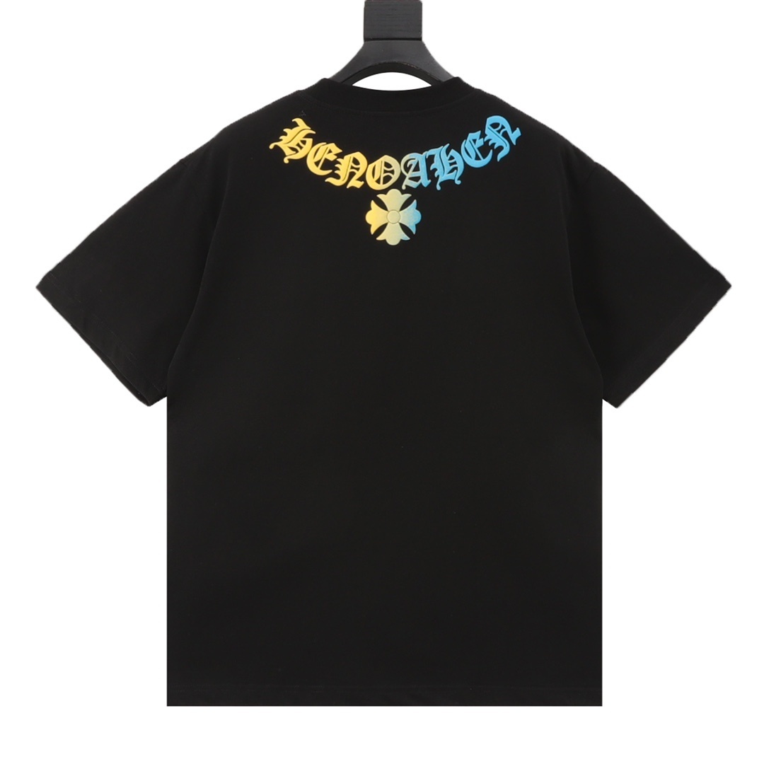 T-shirt Chrome Hearts - Estampa de Cruz Gradiente