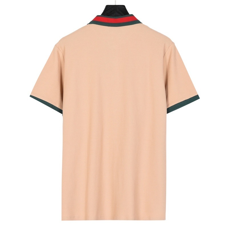 Polo Gucci Bege - Gola com Riscas Clássicas