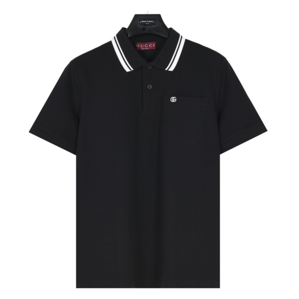 Polo Gucci em Piqué com Gola Listrada